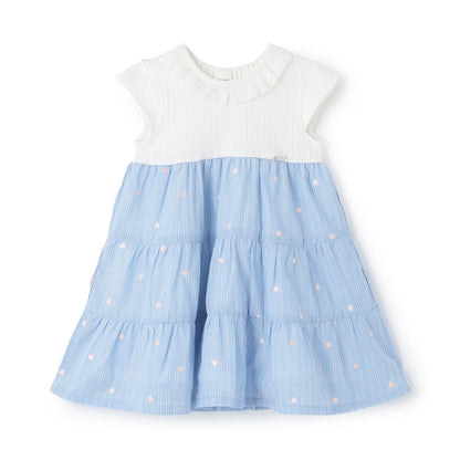 日本童裝 pe#main 心形刺繡拼接連身裙 80-130cm 女童款 夏季 DRESSES