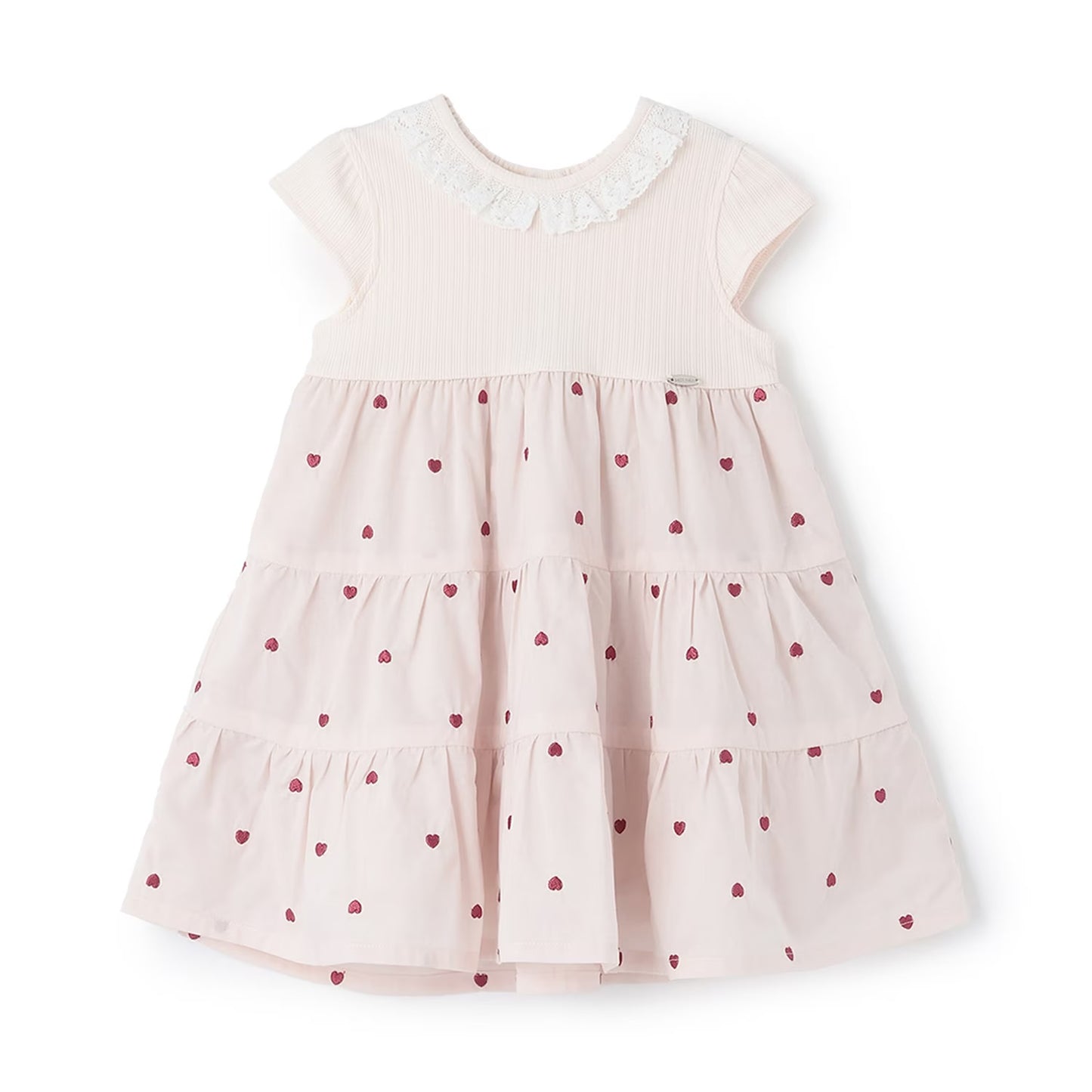 日本童裝 pe#main 心形刺繡拼接連身裙 80-130cm 女童款 夏季 DRESSES