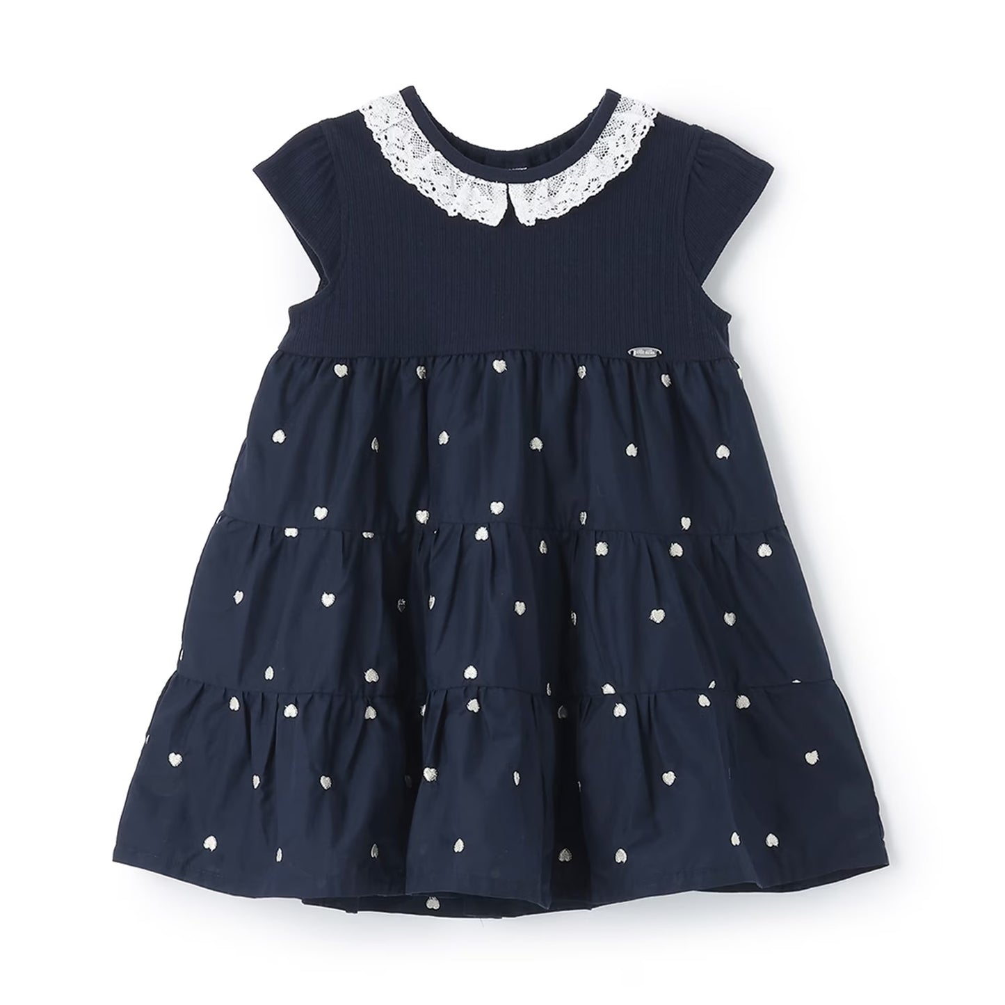 日本童裝 pe#main 心形刺繡拼接連身裙 80-130cm 女童款 夏季 DRESSES
