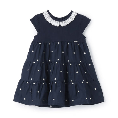 日本童裝 pe#main 心形刺繡拼接連身裙 80-130cm 女童款 夏季 DRESSES