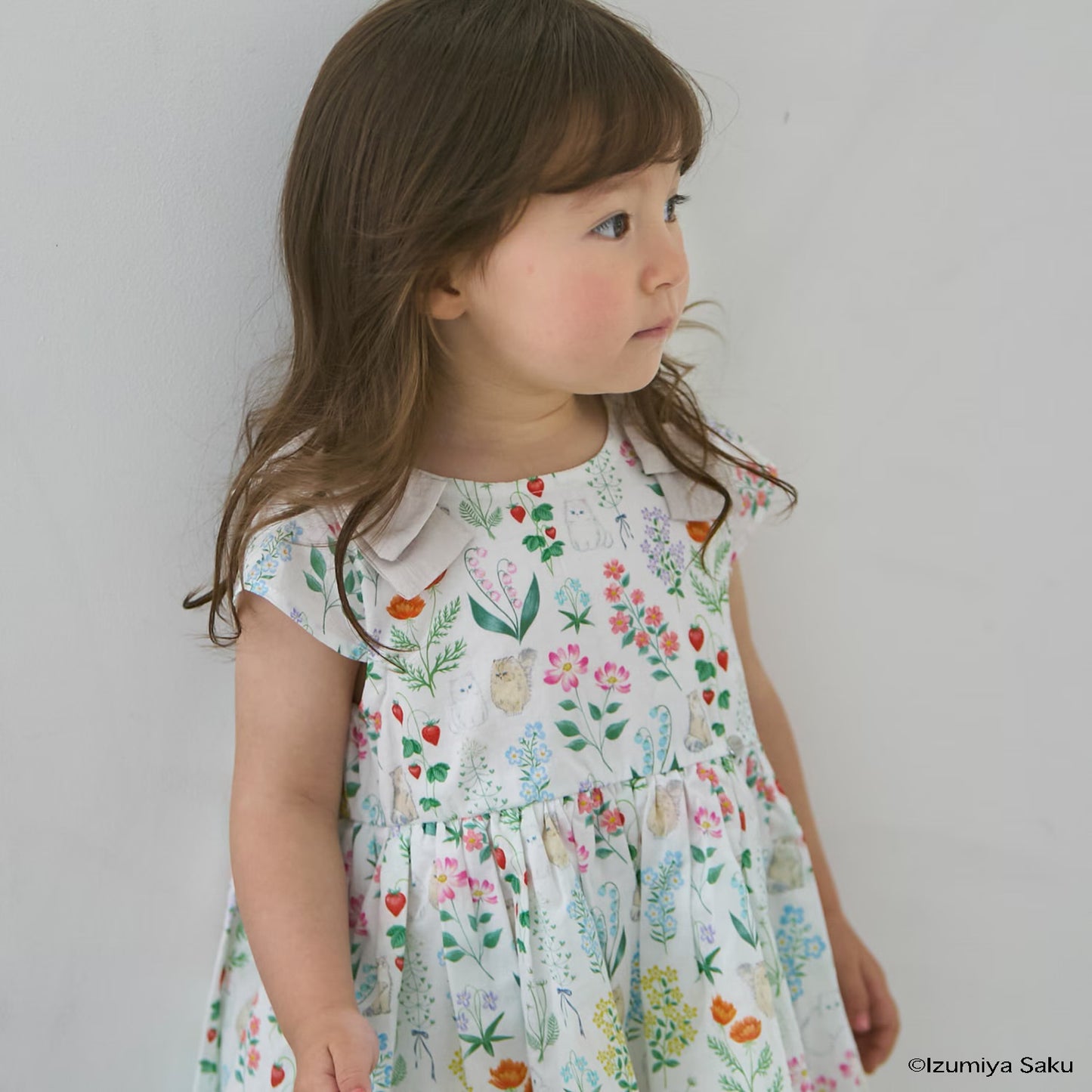日本童裝 pe#main x【泉屋作】肩帶印花連身裙 80-130cm 女童款 夏季 DRESSES