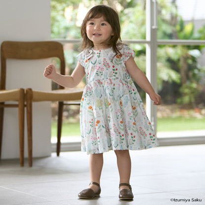 日本童裝 pe#main x【泉屋作】肩帶印花連身裙 80-130cm 女童款 夏季 DRESSES