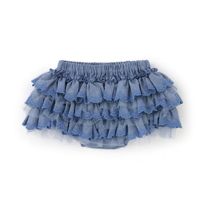日本童裝 pe#main 蕾絲荷葉邊裙褲 70-80cm 女童款 初生嬰兒 夏季 PANTS