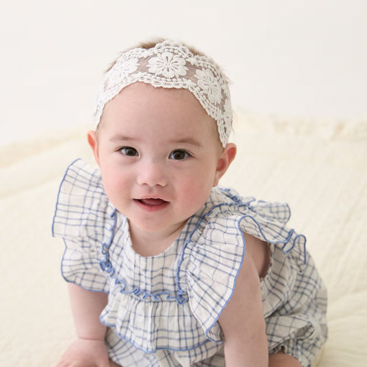 日本童裝 pe#main 格紋荷葉邊連衣 70-80cm 女童款 初生嬰兒 夏季 Jumpsuit