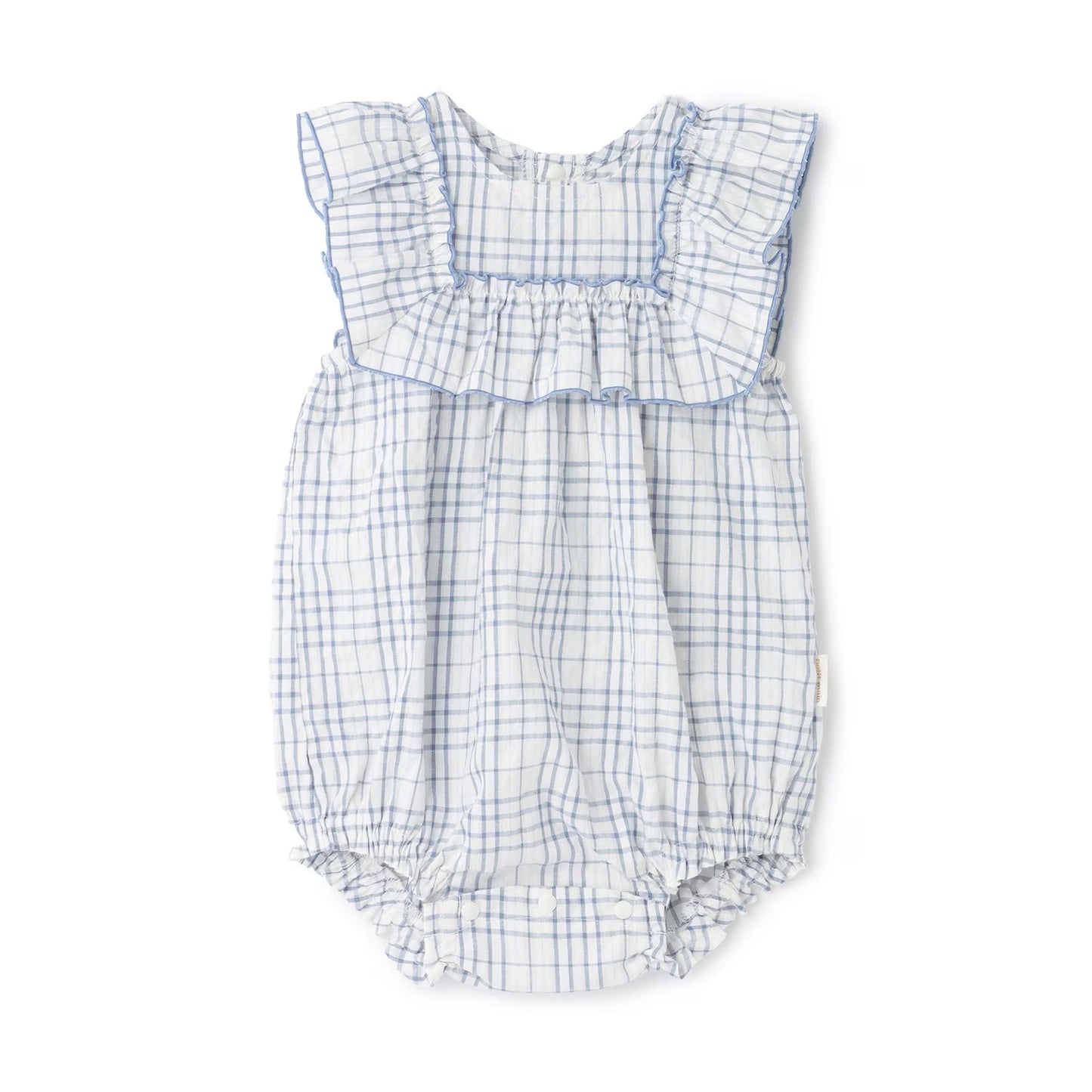 日本童裝 pe#main 格紋荷葉邊連衣 70-80cm 女童款 初生嬰兒 夏季 Jumpsuit