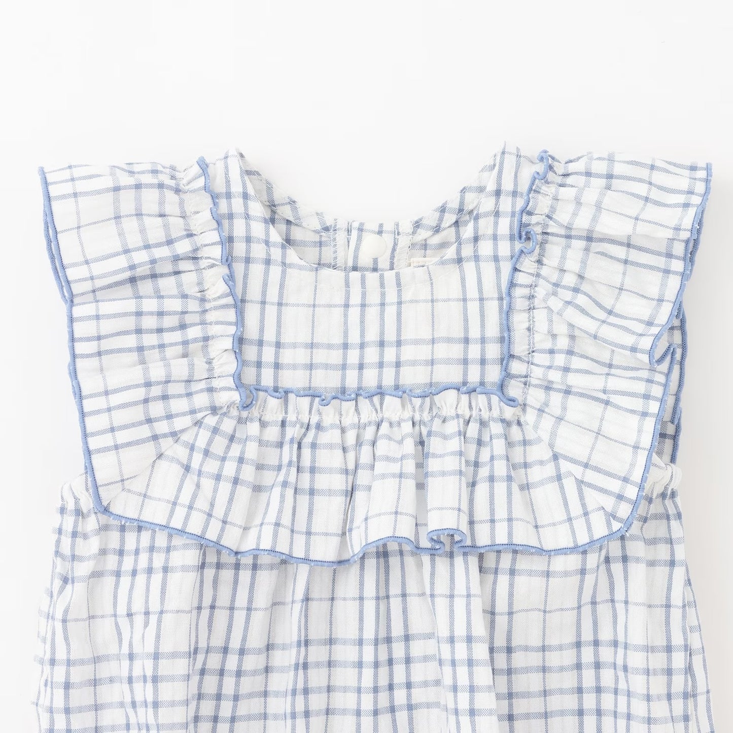 日本童裝 pe#main 格紋荷葉邊連衣 70-80cm 女童款 初生嬰兒 夏季 Jumpsuit
