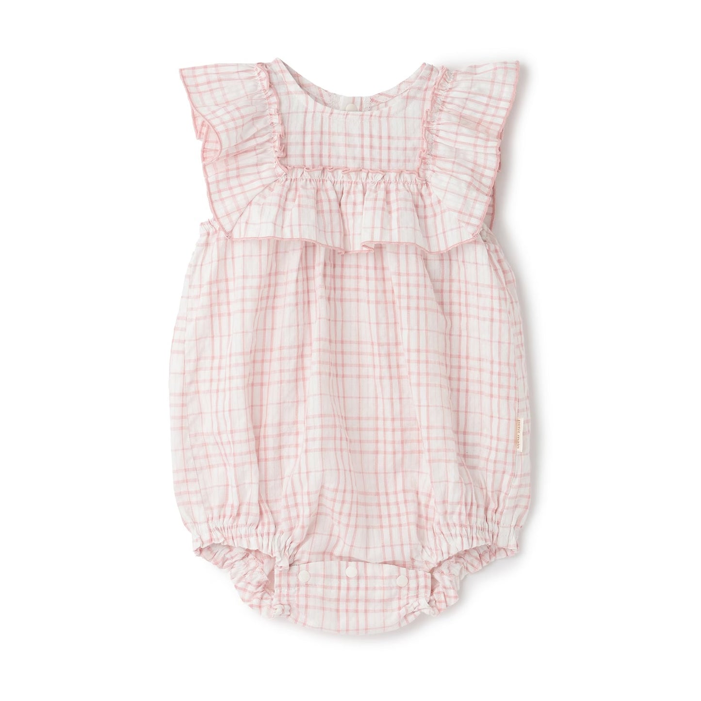 日本童裝 pe#main 格紋荷葉邊連衣 70-80cm 女童款 初生嬰兒 夏季 Jumpsuit
