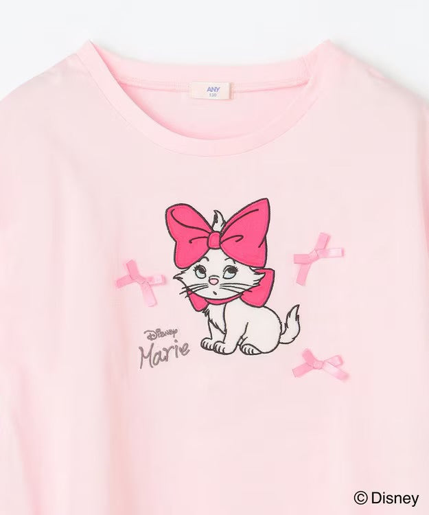 日本童裝 aF#a325 x Disney Marie 繫帶超大短袖上衣 110-160cm 女童款 夏季 TOPS DRESSES