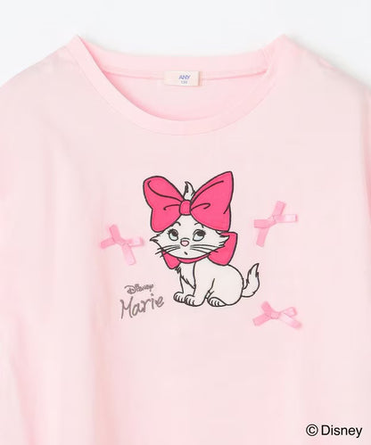 日本童裝 aF#a325 x Disney Marie 繫帶超大短袖上衣 110-160cm 女童款 夏季 TOPS DRESSES