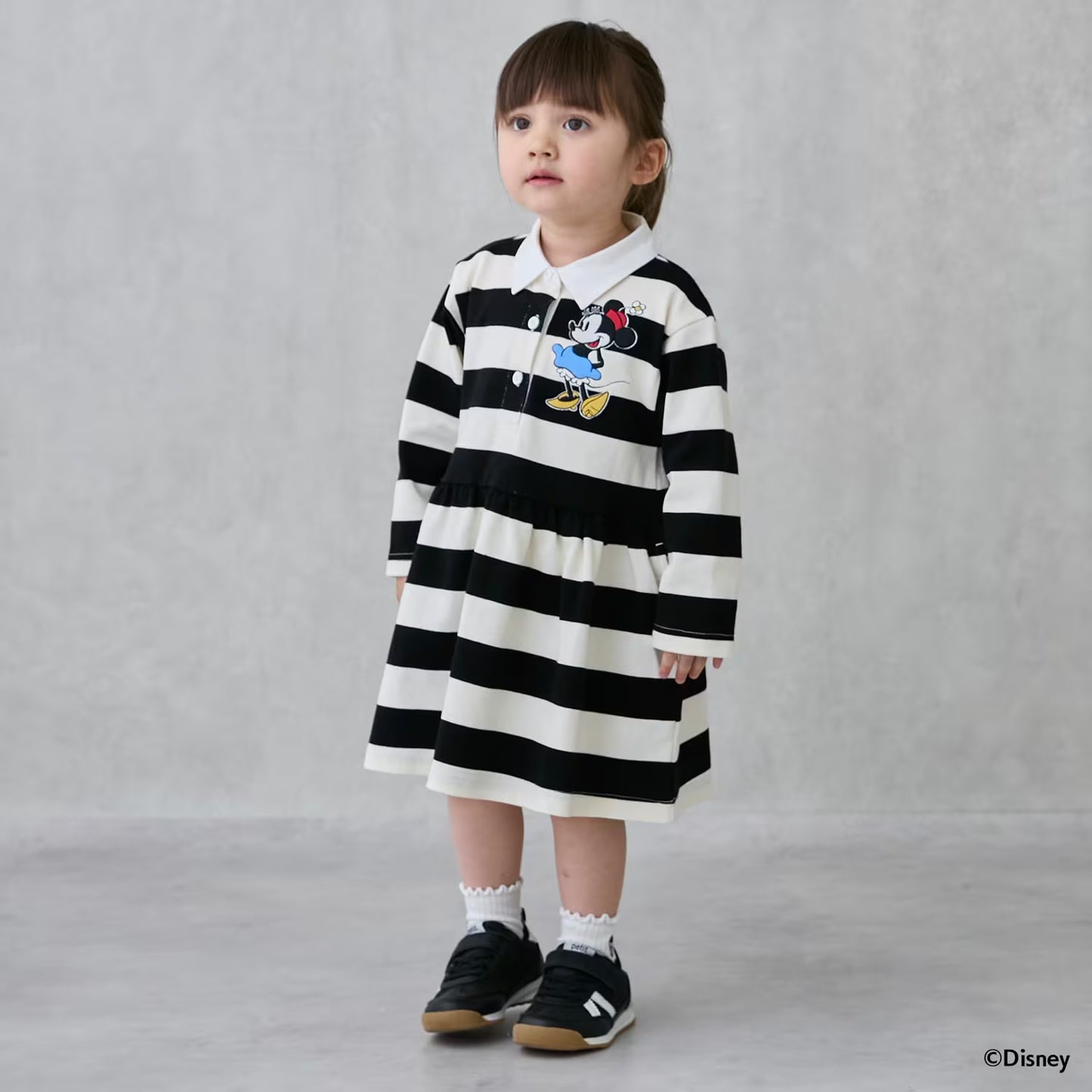 日本童裝 pe#main x Disney 間條連身裙 80-130cm 女童款 秋季 DRESSES