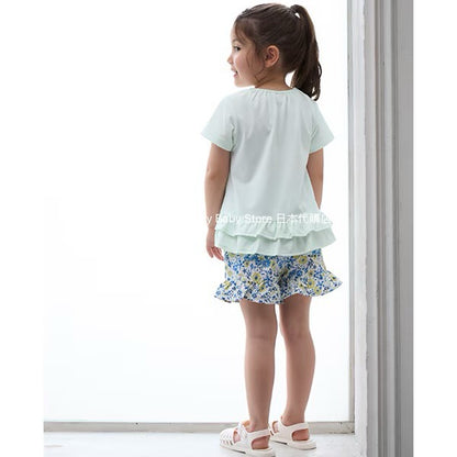 Japanese children's clothing pe#main amphibious quick-drying embroidered top 80-130cm girls summer TOPS summer swimsuit special edition 