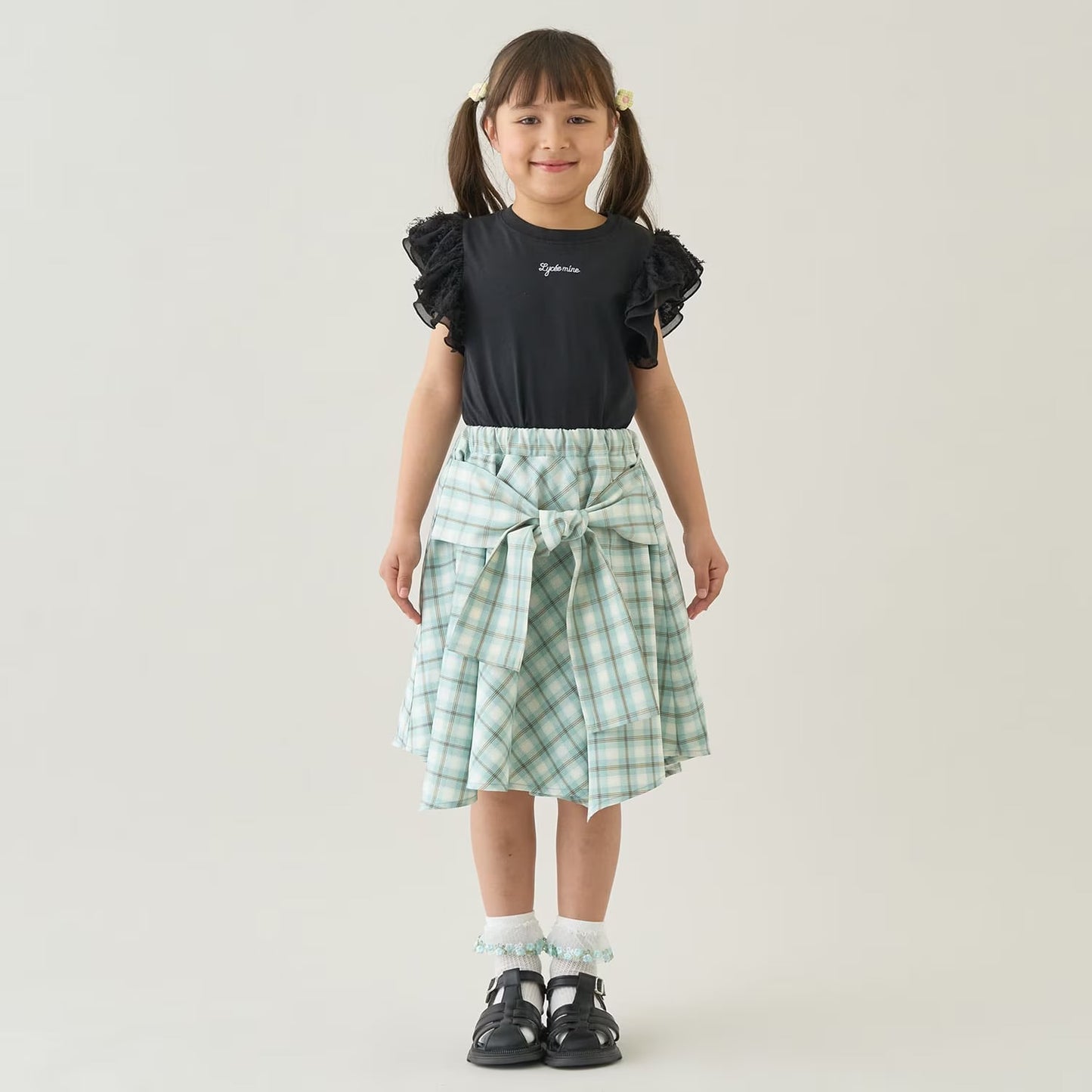 Japanese children's clothing Ly# mine tank top and shorts set 100-150cm girls summer TOPS PANTS 