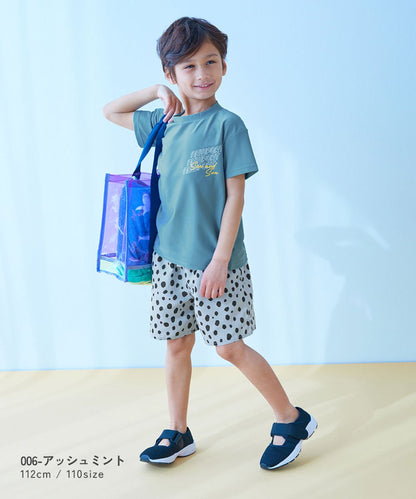 日本童裝 dev!rock 防UV 印花短袖沙灘兩件套裝 100-160cm 男童款 夏季 TOPS PANTS 夏日玩水泳衣特輯