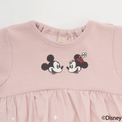 日本童裝 pe#main x Disney 珍珠拼接上衣 80-130cm 女童款 秋季 TOPS