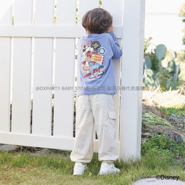 日本童裝 b・R# x Disney 【不會變形的柔軟棉花質地】長袖上衣 100-150cm 男童款 春季 TOPS
