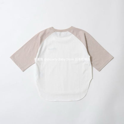 Japanese children's clothing b・R# water-absorbing quick-drying series cool to the touch color-blocked three-quarter sleeve top 100-150cm boys/girls spring and summer TOPS 