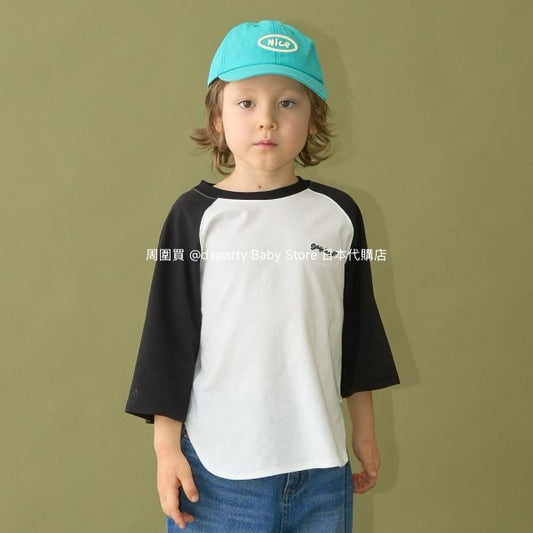 Japanese children's clothing b・R# water-absorbing quick-drying series cool to the touch color-blocked three-quarter sleeve top 100-150cm boys/girls spring and summer TOPS 