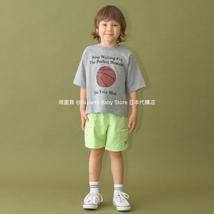 Japanese children's clothing b・R# water-absorbing quick-drying series contact cool print short-sleeved top 100-150cm boys/girls spring and summer TOPS 