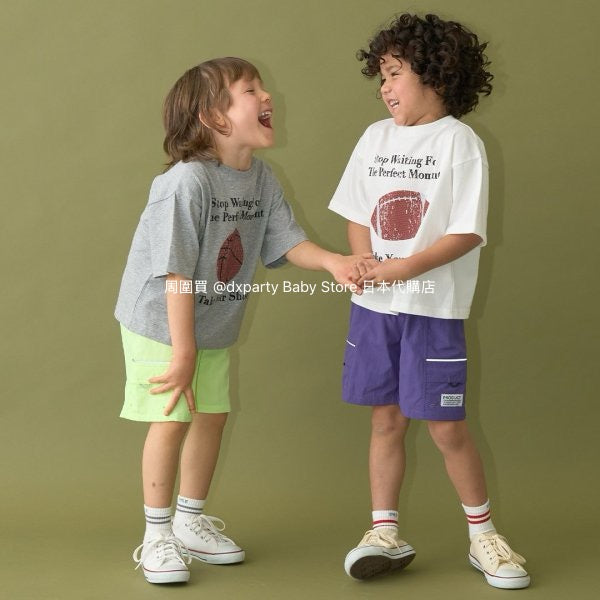 Japanese children's clothing b・R# water-absorbing quick-drying series contact cool print short-sleeved top 100-150cm boys/girls spring and summer TOPS 