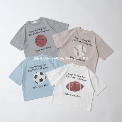 Japanese children's clothing b・R# water-absorbing quick-drying series contact cool print short-sleeved top 100-150cm boys/girls spring and summer TOPS 