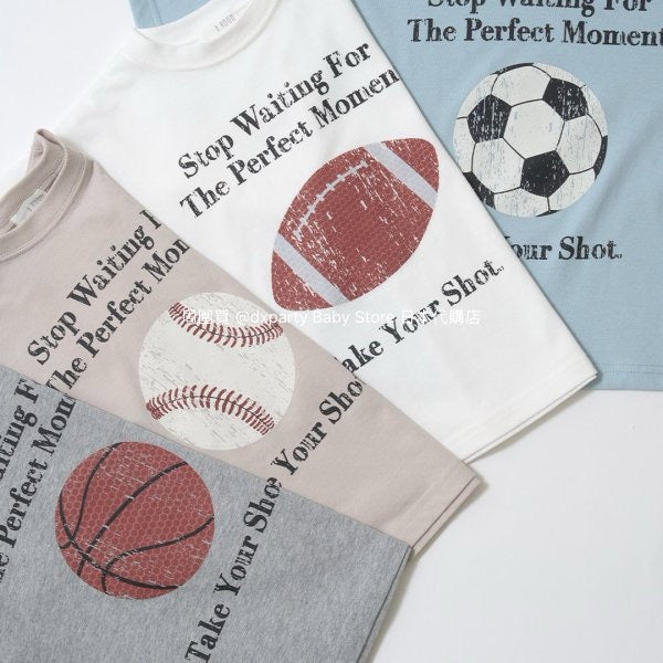 Japanese children's clothing b・R# water-absorbing quick-drying series contact cool print short-sleeved top 100-150cm boys/girls spring and summer TOPS 