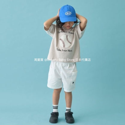 Japanese children's clothing b・R# water-absorbing quick-drying series contact cool print short-sleeved top 100-150cm boys/girls spring and summer TOPS 
