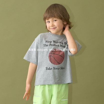 Japanese children's clothing b・R# water-absorbing quick-drying series contact cool print short-sleeved top 100-150cm boys/girls spring and summer TOPS 