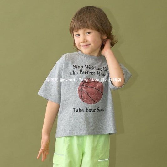 Japanese children's clothing b・R# water-absorbing quick-drying series contact cool print short-sleeved top 100-150cm boys/girls spring and summer TOPS 