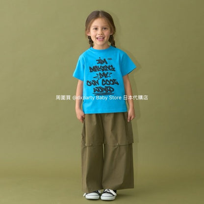 Japanese children's clothing b・R# water-absorbing quick-drying series touch cool letter print short-sleeved top 100-150cm boys/girls spring and summer TOPS 