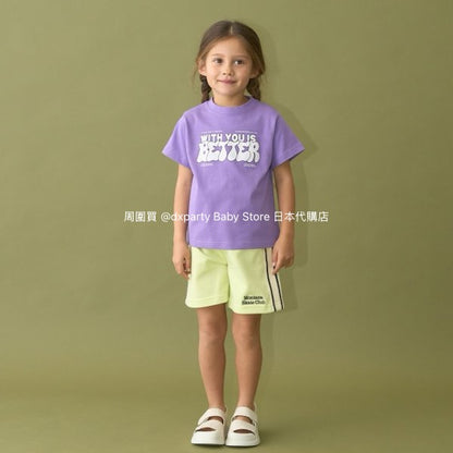 Japanese children's clothing b・R# water-absorbing quick-drying series touch cool letter print short-sleeved top 100-150cm boys/girls spring and summer TOPS 