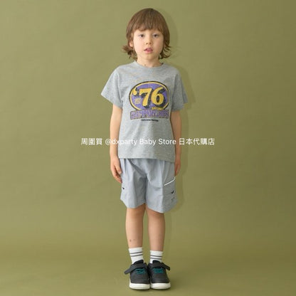 Japanese children's clothing b・R# water-absorbing quick-drying series touch cool letter print short-sleeved top 100-150cm boys/girls spring and summer TOPS 