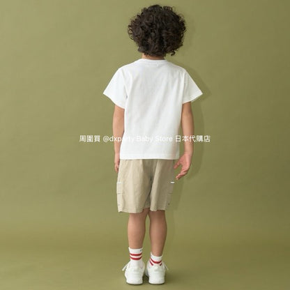 Japanese children's clothing b・R# water-absorbing quick-drying series touch cool letter print short-sleeved top 100-150cm boys/girls spring and summer TOPS 