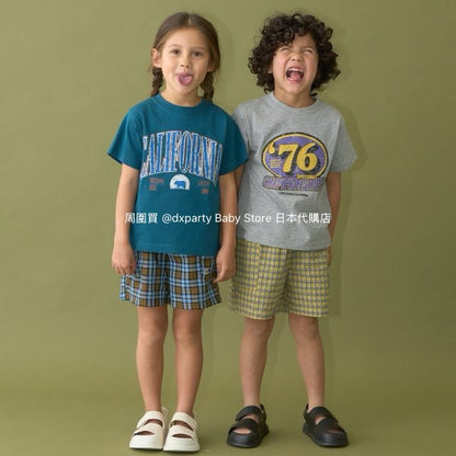 Japanese children's clothing b・R# water-absorbing quick-drying series touch cool letter print short-sleeved top 100-150cm boys/girls spring and summer TOPS 