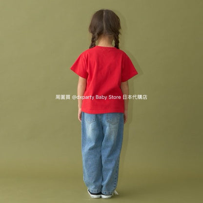 Japanese children's clothing b・R# water-absorbing quick-drying series touch cool letter print short-sleeved top 100-150cm boys/girls spring and summer TOPS 