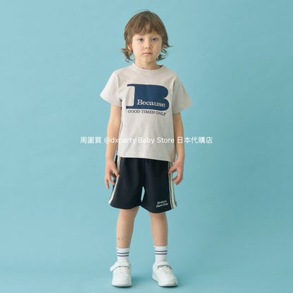 Japanese children's clothing b・R# water-absorbing quick-drying series touch cool letter print short-sleeved top 100-150cm boys/girls spring and summer TOPS 