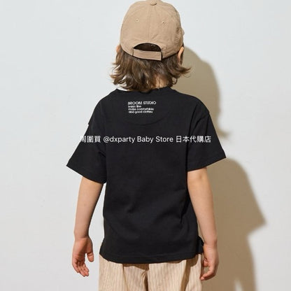 Japanese children's clothing b・R# water-absorbing quick-drying series touch cool solid color pocket short-sleeved top 100-150cm boys/girls spring and summer TOPS 