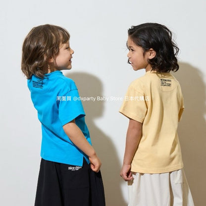 Japanese children's clothing b・R# water-absorbing quick-drying series touch cool solid color pocket short-sleeved top 100-150cm boys/girls spring and summer TOPS 