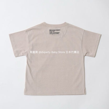 Japanese children's clothing b・R# water-absorbing quick-drying series touch cool solid color pocket short-sleeved top 100-150cm boys/girls spring and summer TOPS 
