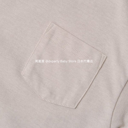 Japanese children's clothing b・R# water-absorbing quick-drying series touch cool solid color pocket short-sleeved top 100-150cm boys/girls spring and summer TOPS 
