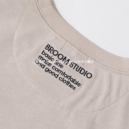 Japanese children's clothing b・R# water-absorbing quick-drying series touch cool solid color pocket short-sleeved top 100-150cm boys/girls spring and summer TOPS 