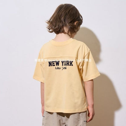 Japanese children's clothing b・R# 2Way two-piece quick-drying series cool contact letter short-sleeved top 100-150cm boys/girls spring and summer TOPS 