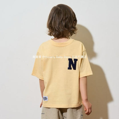 Japanese children's clothing b・R# 2Way two-piece quick-drying series cool contact letter short-sleeved top 100-150cm boys/girls spring and summer TOPS 