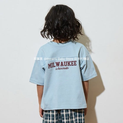 Japanese children's clothing b・R# 2Way two-piece quick-drying series cool contact letter short-sleeved top 100-150cm boys/girls spring and summer TOPS 