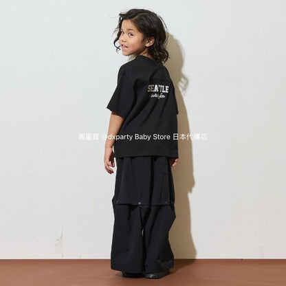 Japanese children's clothing b・R# 2Way two-piece quick-drying series cool contact letter short-sleeved top 100-150cm boys/girls spring and summer TOPS 