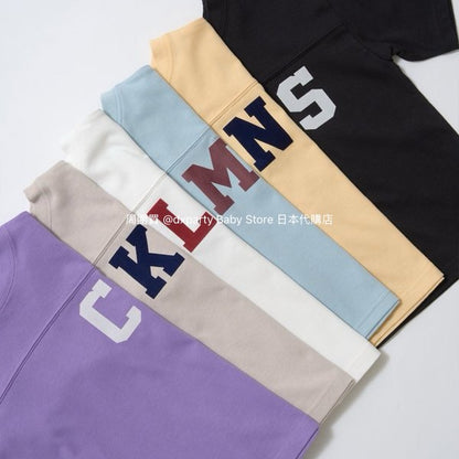 Japanese children's clothing b・R# 2Way two-piece quick-drying series cool contact letter short-sleeved top 100-150cm boys/girls spring and summer TOPS 
