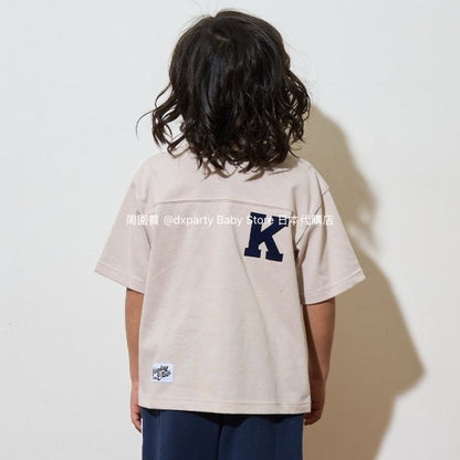 Japanese children's clothing b・R# 2Way two-piece quick-drying series cool contact letter short-sleeved top 100-150cm boys/girls spring and summer TOPS 