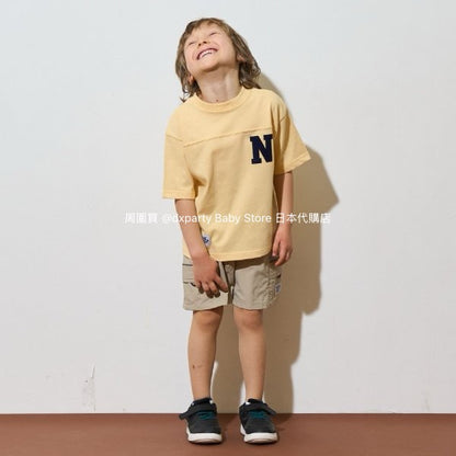 Japanese children's clothing b・R# 2Way two-piece quick-drying series cool contact letter short-sleeved top 100-150cm boys/girls spring and summer TOPS 