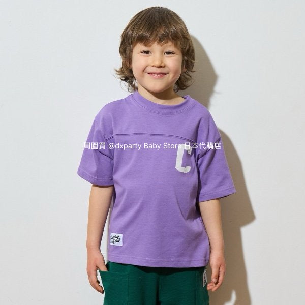 Japanese children's clothing b・R# 2Way two-piece quick-drying series cool contact letter short-sleeved top 100-150cm boys/girls spring and summer TOPS 