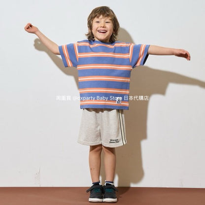 Japanese children's clothing b・R# striped short-sleeved top 100-150cm boys/girls spring and summer TOPS 