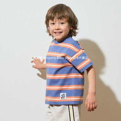 Japanese children's clothing b・R# striped short-sleeved top 100-150cm boys/girls spring and summer TOPS 